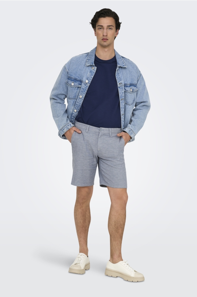 ONSMARK 0011 COTTON LINEN SHORTS NO 22024940 FLINT STONE